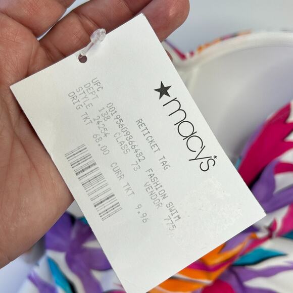 Anne Cole 3 Piece Set Swimsuit Floral Bikini Top White Bottom Women's XS NWT - Picture 8 of 9